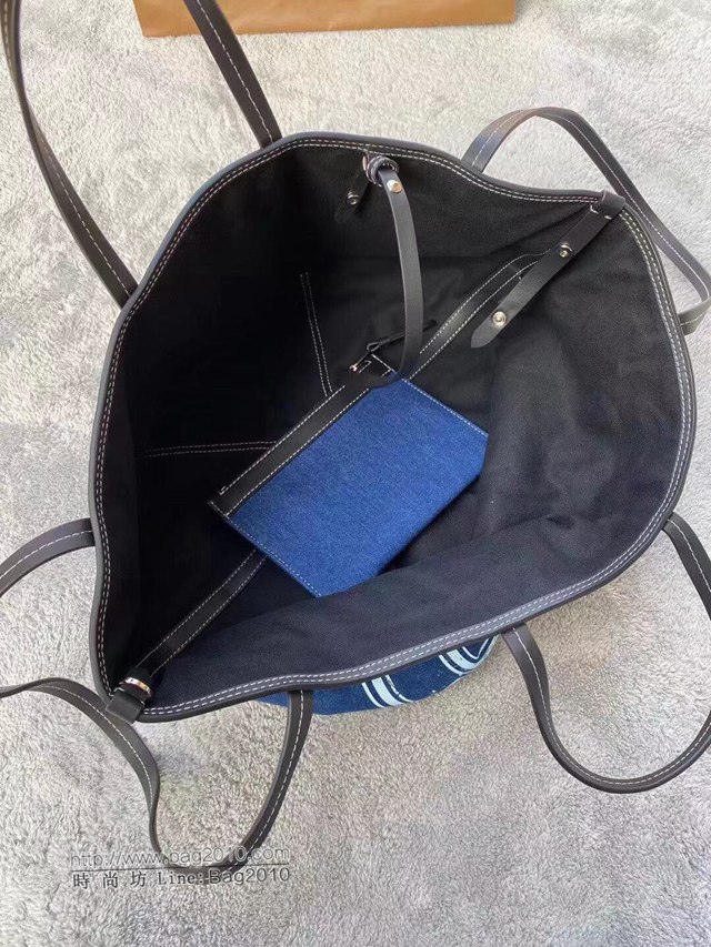Burberry專櫃新款包包 巴寶莉徽標圖案牛仔布Beach Tote沙灘托特包手提包  db1222